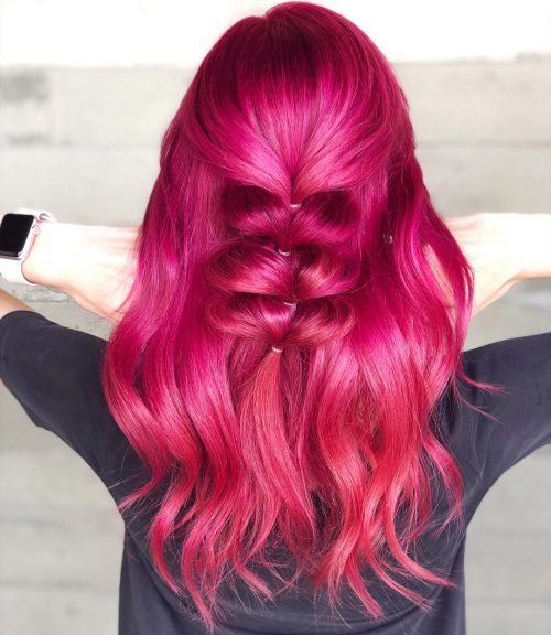 17 plus grandes idées de couleurs de cheveux violet rouge tendance en 2022 