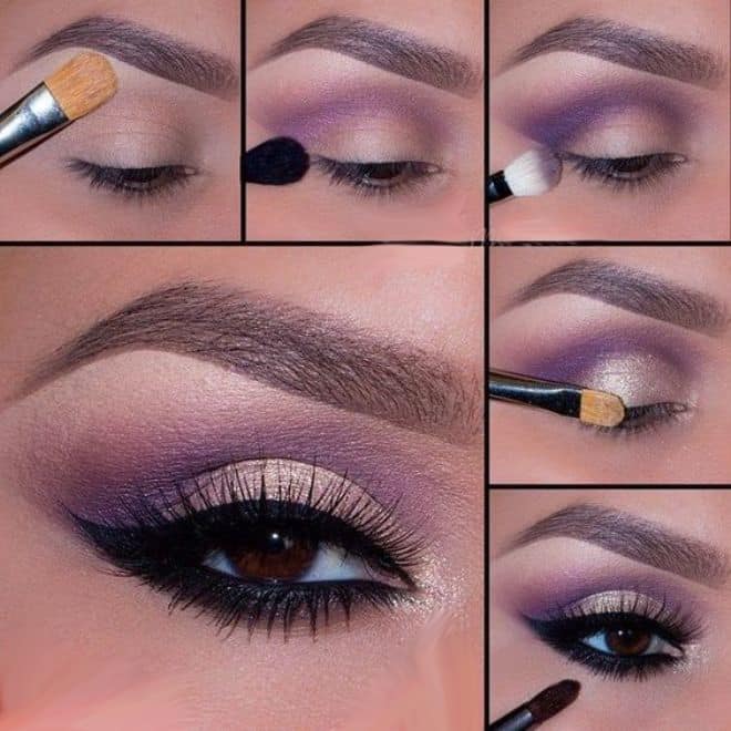 Maquillage doré pour les yeux bruns. Si vos yeux sont rapprochés 