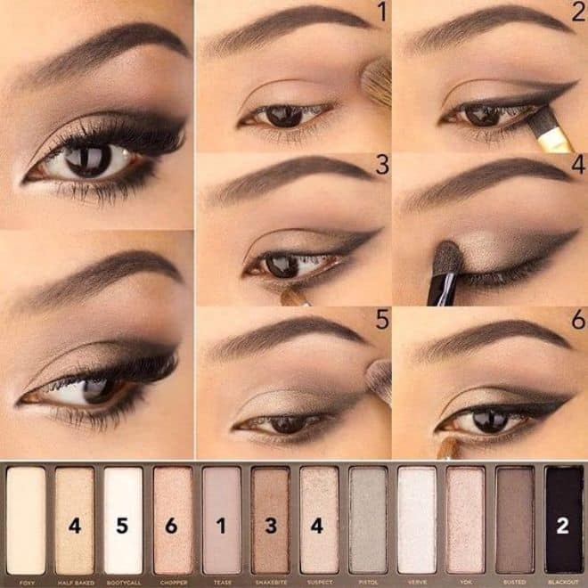 Maquillage doré pour les yeux bruns. Si vos yeux sont rapprochés 