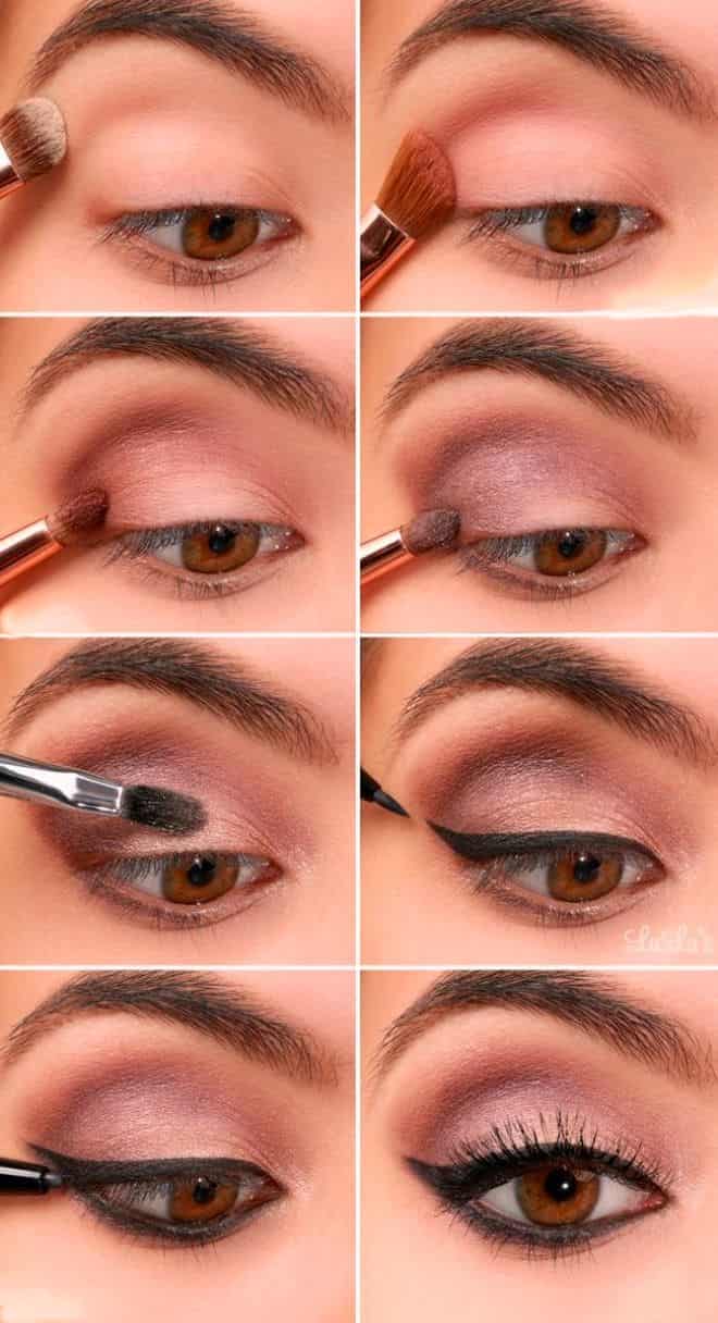 Maquillage doré pour les yeux bruns. Si vos yeux sont rapprochés 